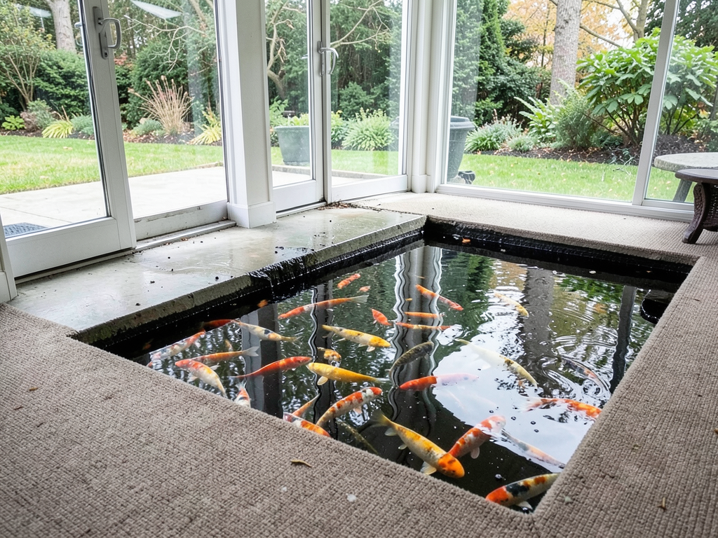 Handling the mess when your backyard koi pond overflows into your sunroom