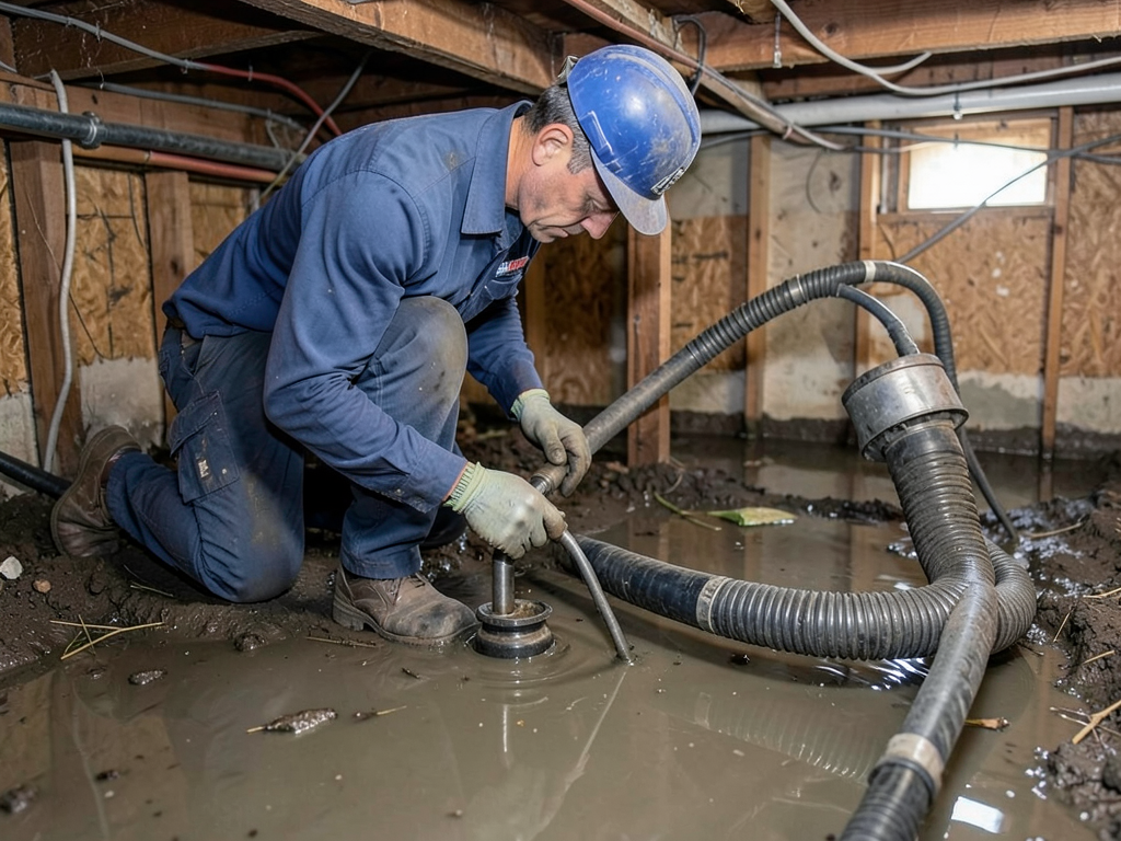 Pumping out and drying your flooded crawl space in