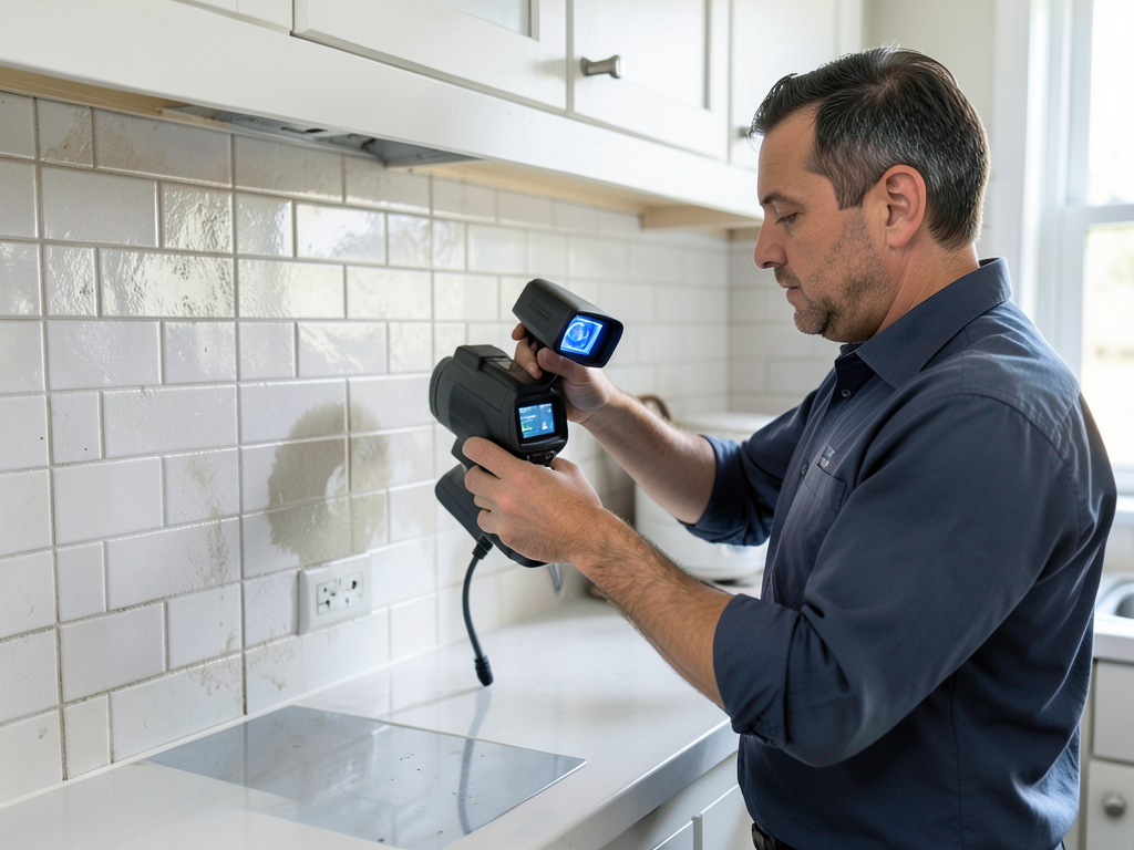 Removing mold and water from behind your kitchen b